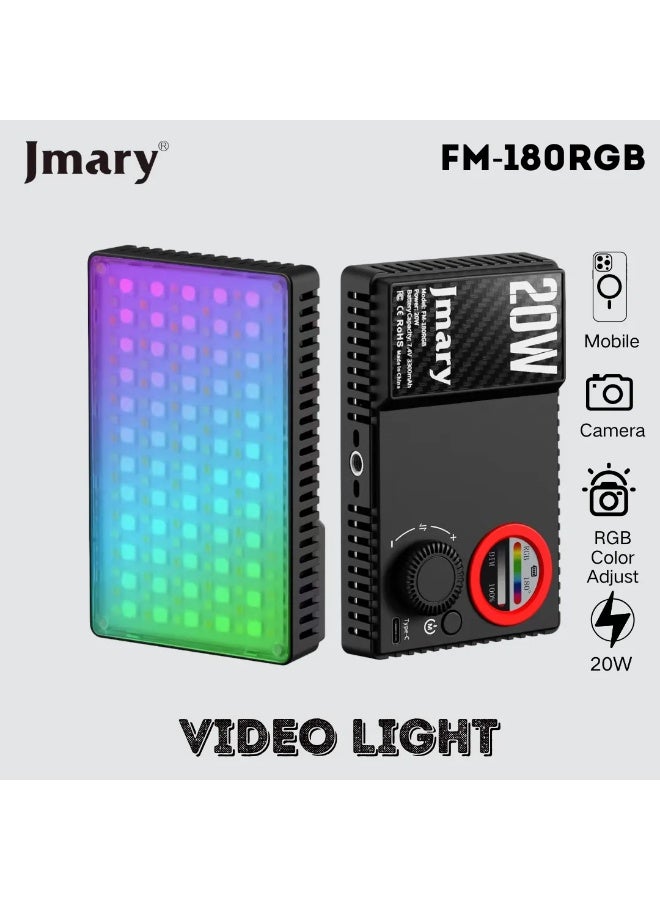 Jmary FM-180RGB RGB LED Fill Light – Professional Video Lighting for Creators - Image 3